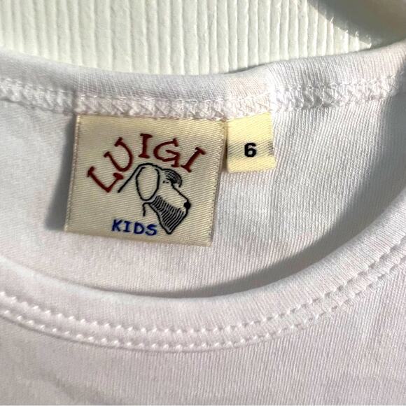 Luigi Kids sailboat t-shirt with ruffled edge hem sleeves appliqué on chest 6 - Picture 3 of 3